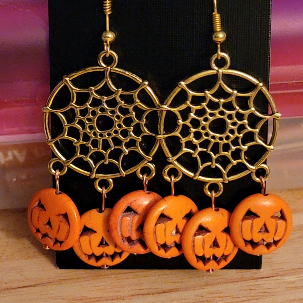 Jack o lantern earrings